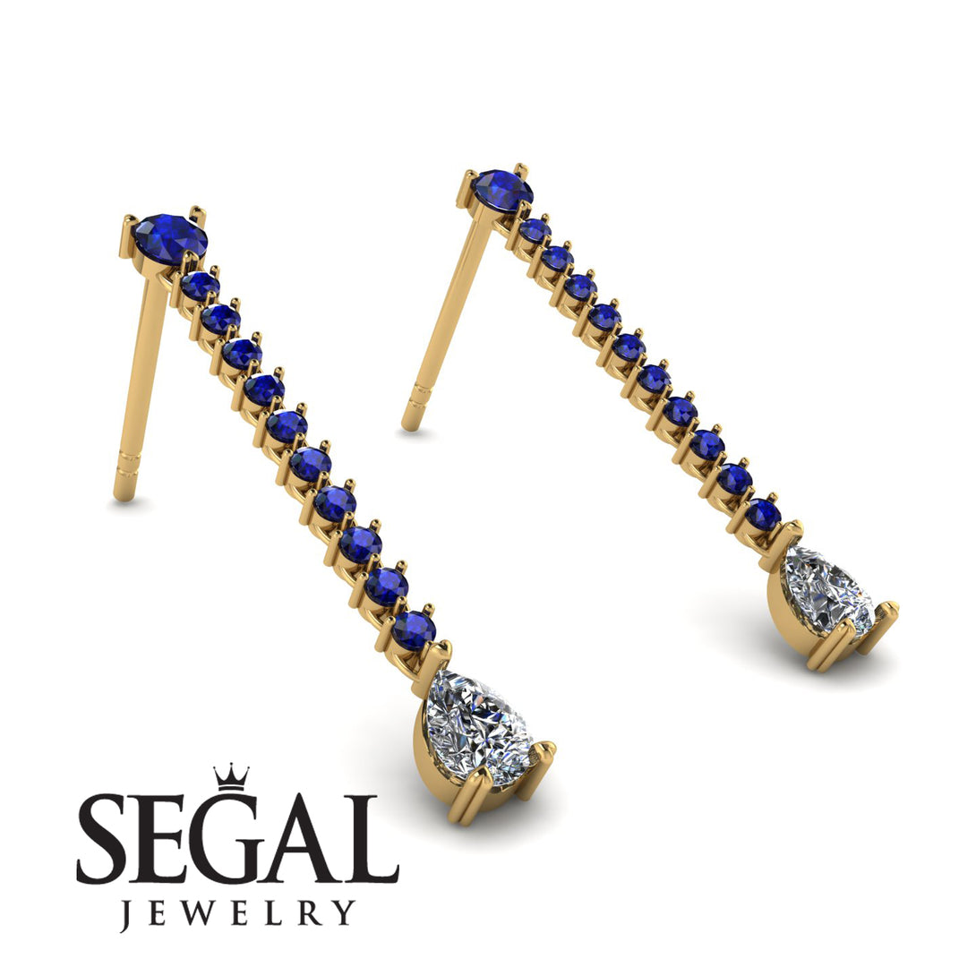 Hanging Oval Diamond Earrings - Tatiana No. 13
