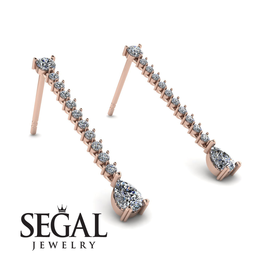 Hanging Oval Diamond Earrings - Tatiana No. 2