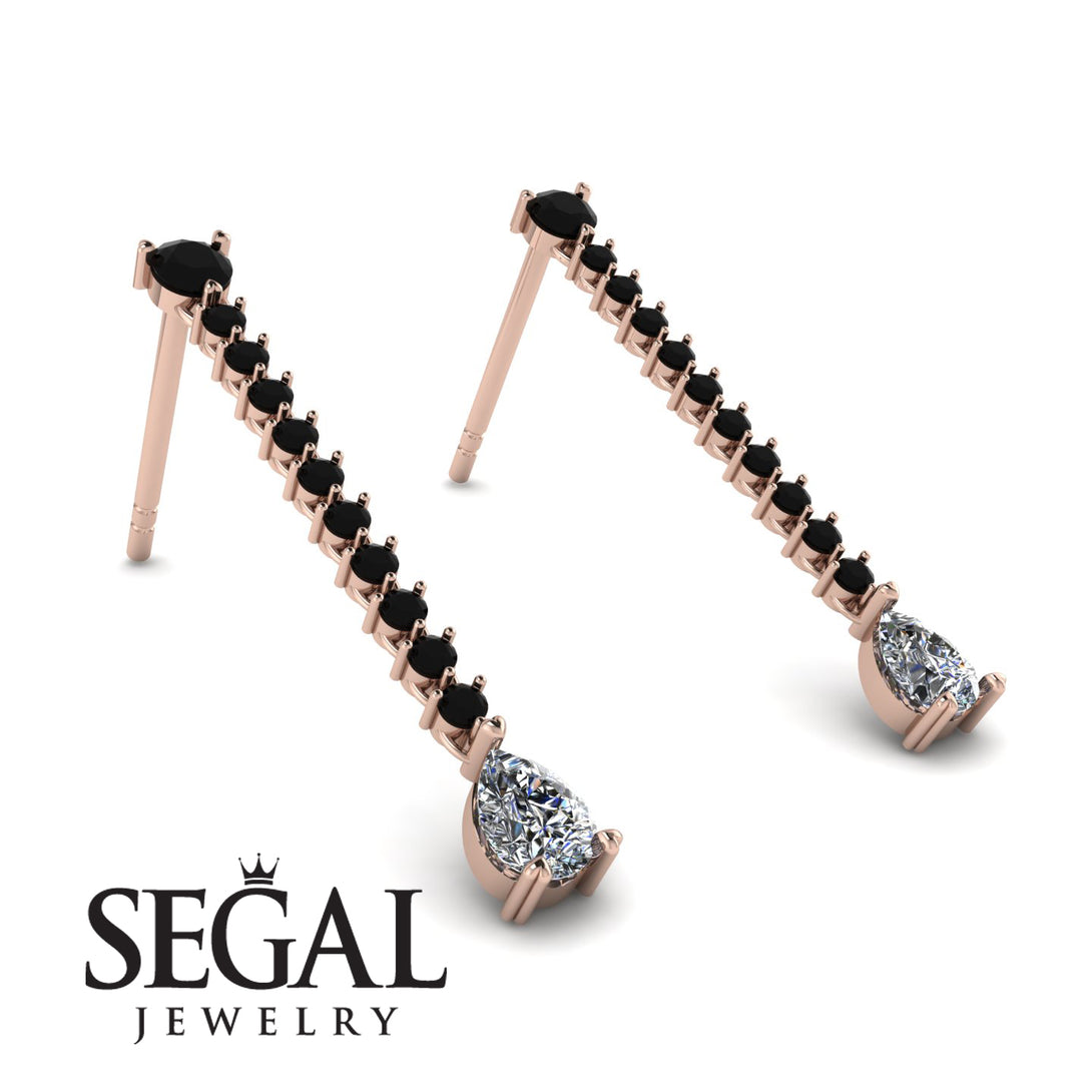Hanging Oval Diamond Earrings - Tatiana No. 8
