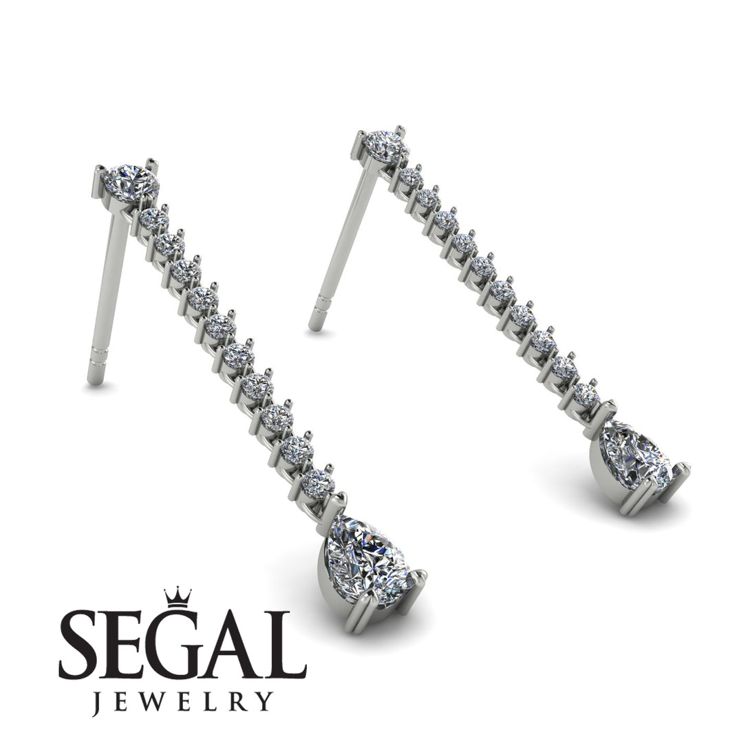 Hanging Oval Diamond Earrings - Tatiana No. 3
