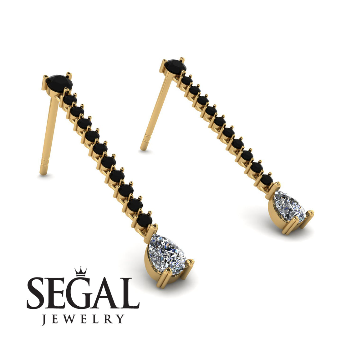 Hanging Oval Diamond Earrings - Tatiana No. 7