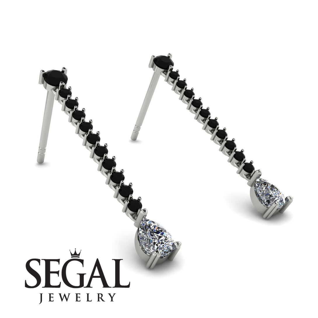 Hanging Oval Diamond Earrings - Tatiana No. 9