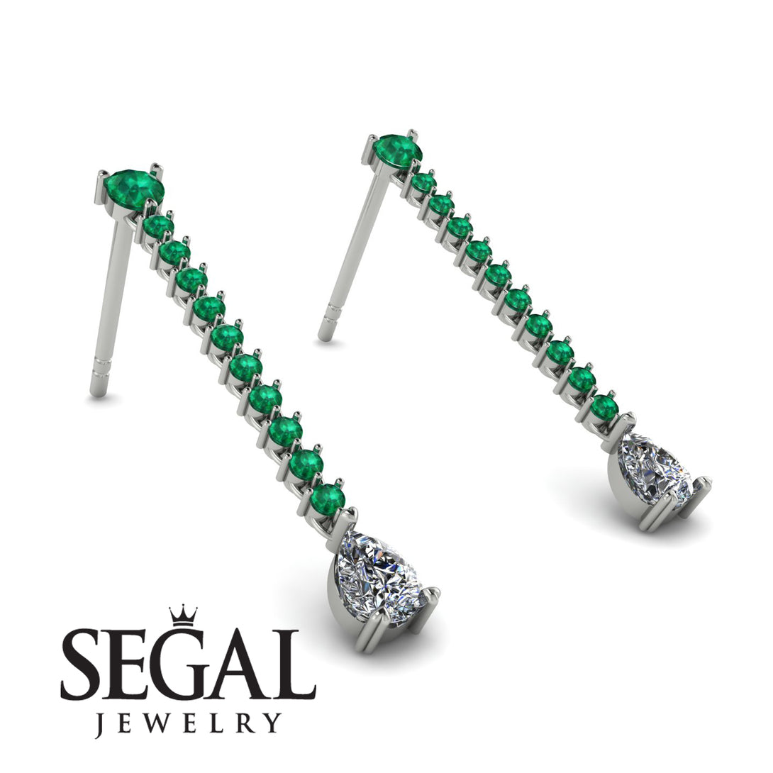 Hanging Oval Diamond Earrings - Tatiana No. 6