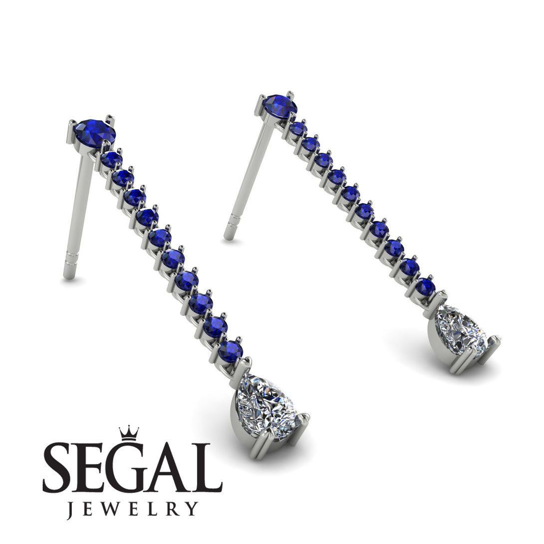 Hanging Oval Diamond Earrings - Tatiana No. 15