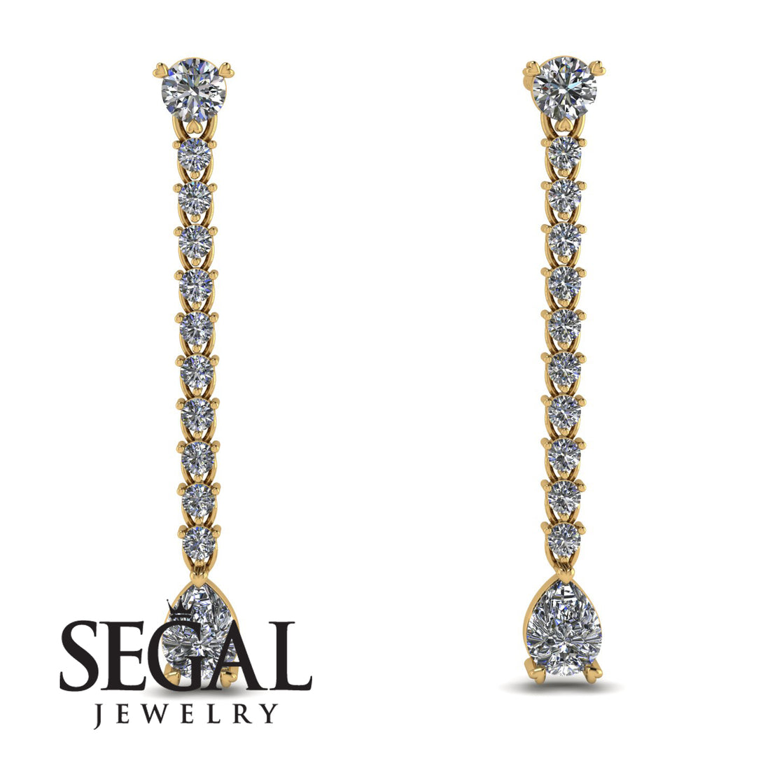 Hanging Oval Diamond Earrings - Tatiana No. 1