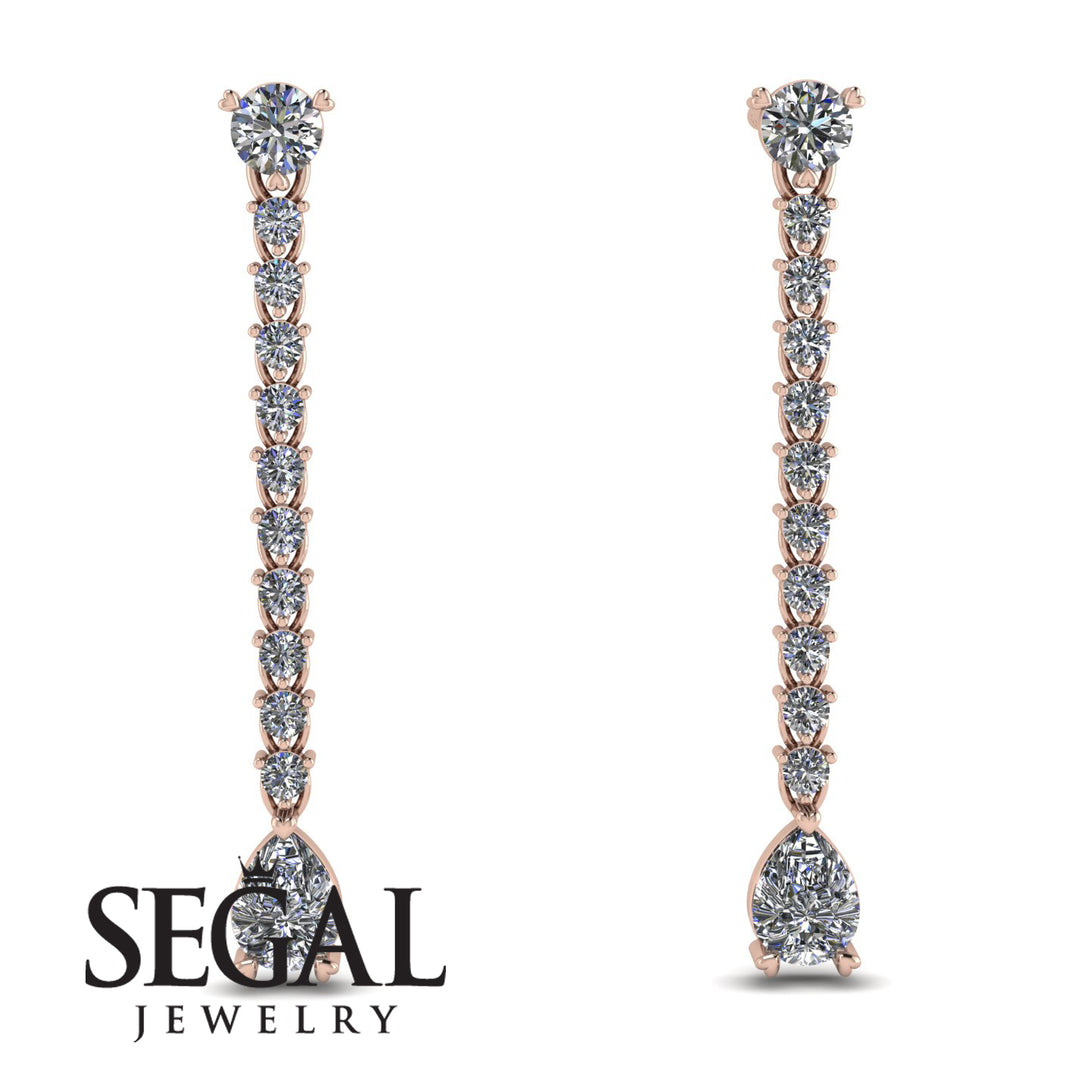 Hanging Oval Diamond Earrings - Tatiana No. 2