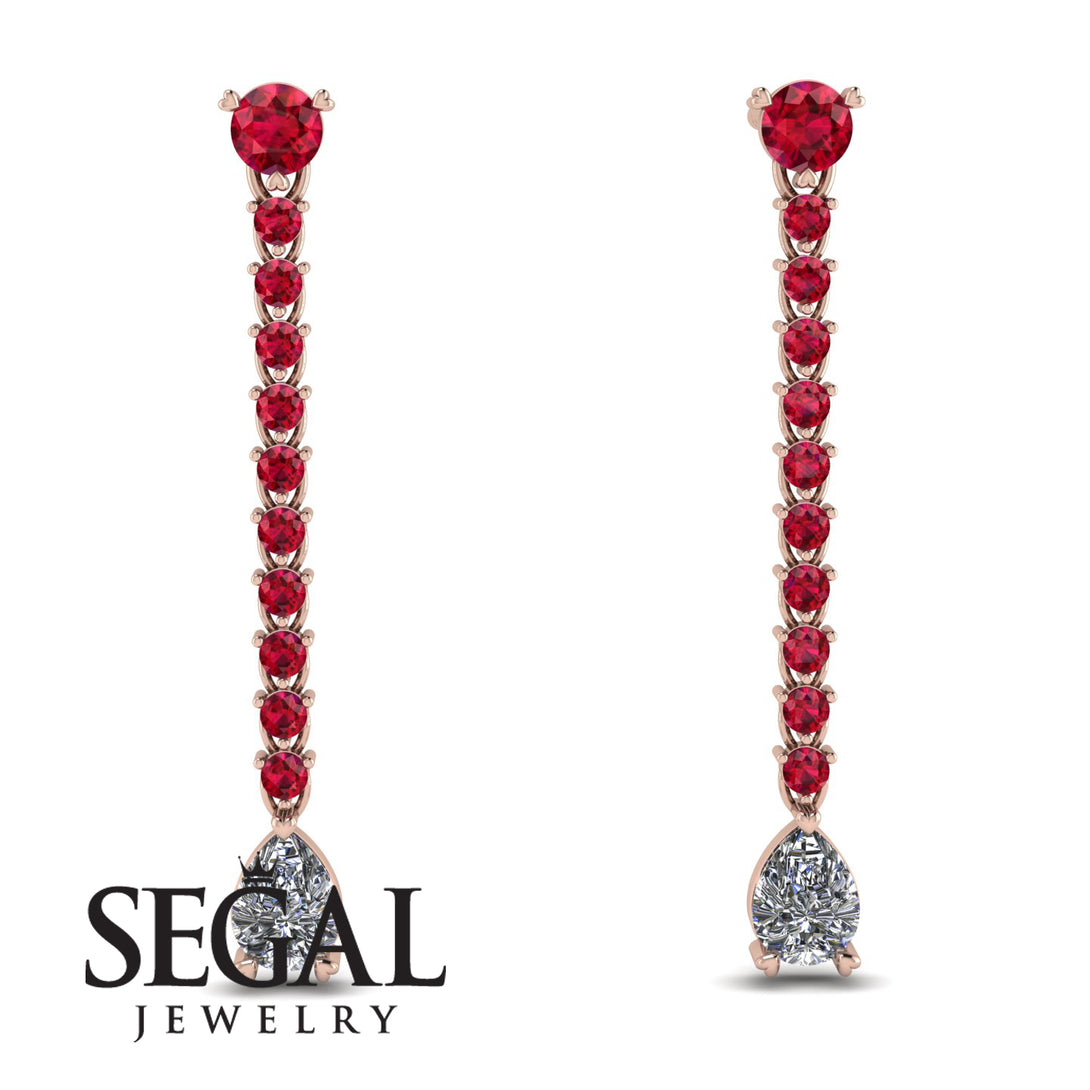 Hanging Oval Diamond Earrings - Tatiana No. 11