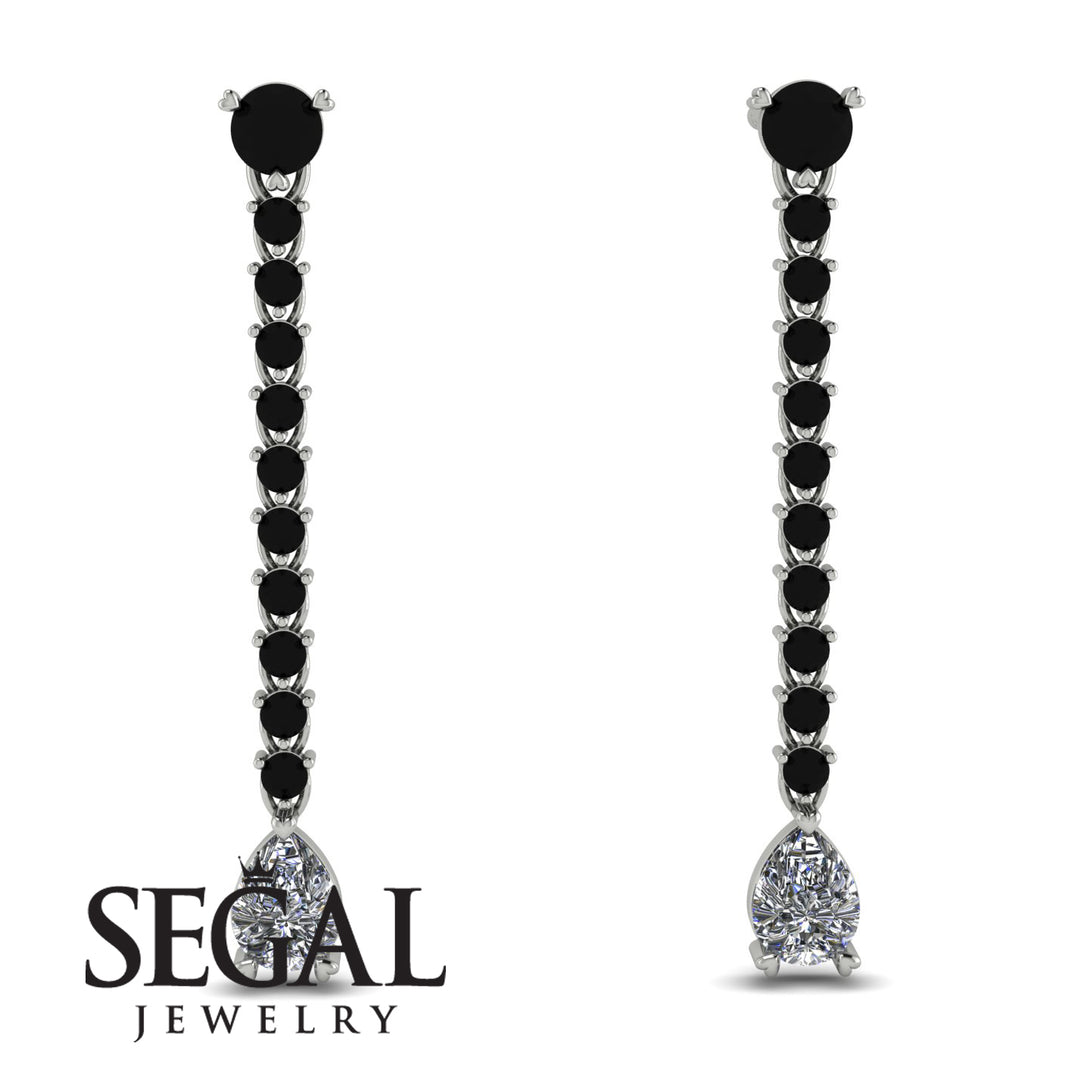 Hanging Oval Diamond Earrings - Tatiana No. 9