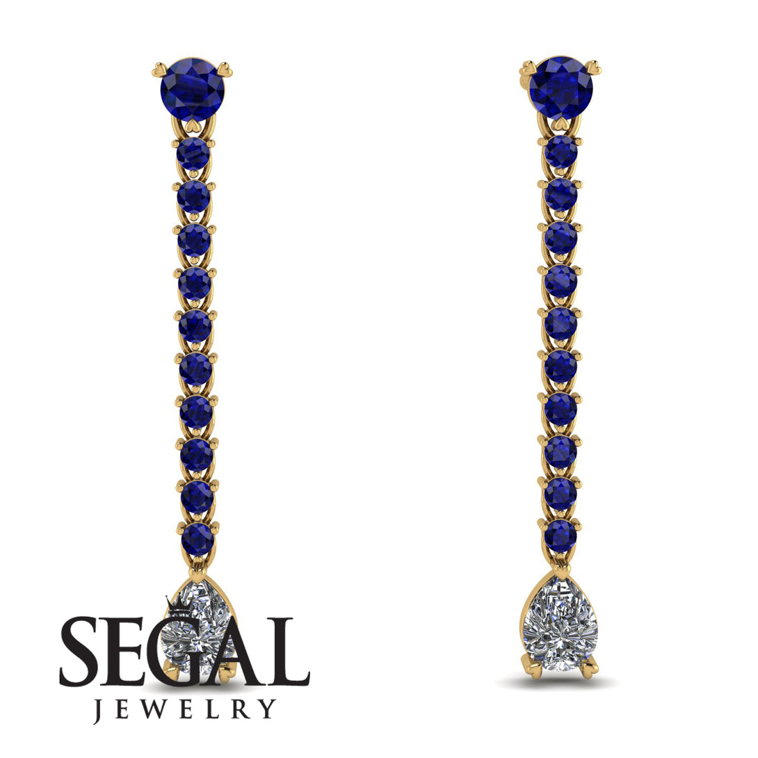 Hanging Oval Diamond Earrings - Tatiana No. 13