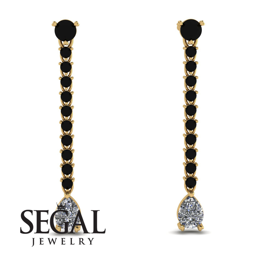 Hanging Oval Diamond Earrings - Tatiana No. 7