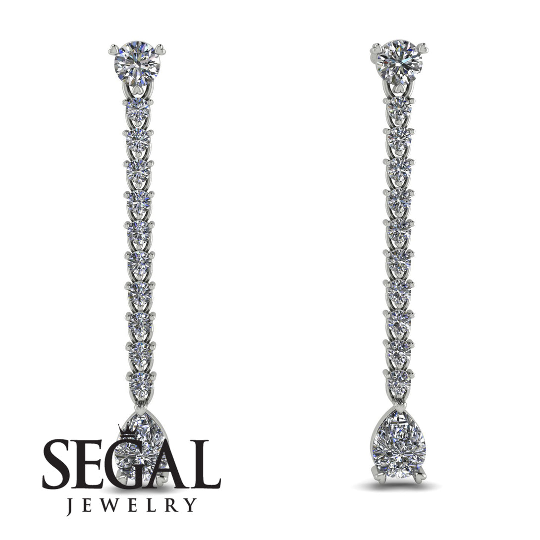 Hanging Oval Diamond Earrings - Tatiana No. 3