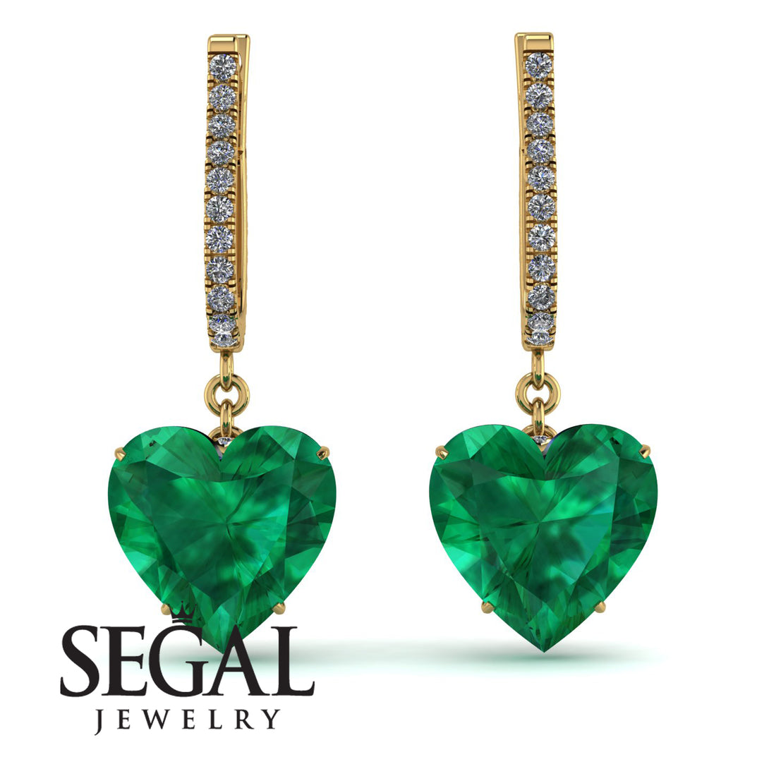 Heart Emerald Earrings - Noelle No. 4