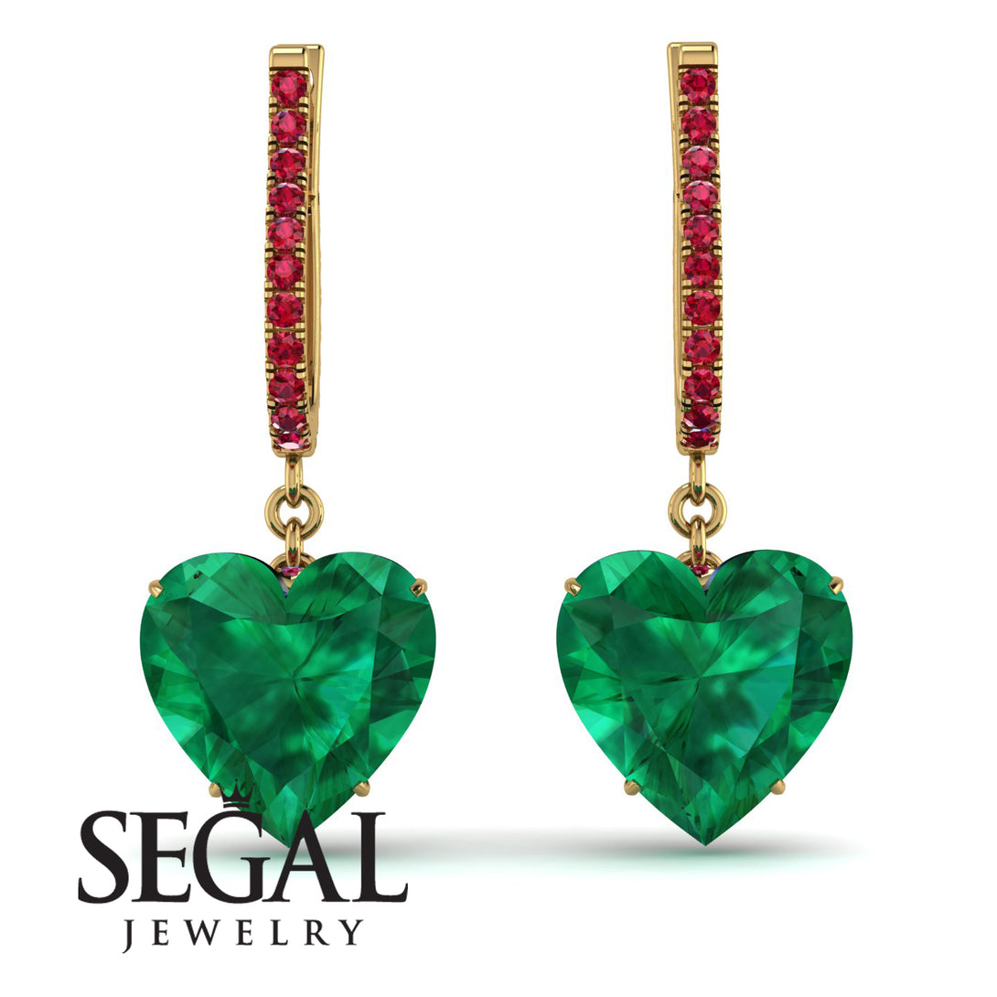 Heart Emerald Earrings - Noelle No. 49