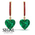 Heart Emerald Earrings - Noelle No. 49