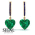 Heart Emerald Earrings - Noelle No. 64