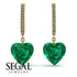 Heart Emerald Earrings - Noelle No. 4