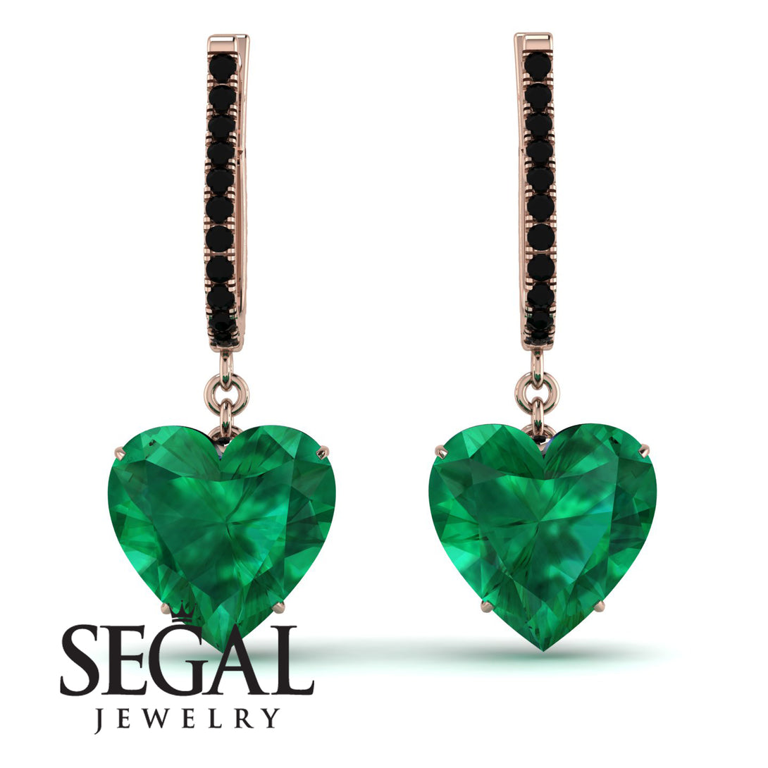Heart Emerald Earrings - Noelle No. 35