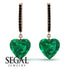 Heart Emerald Earrings - Noelle No. 35