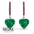 Heart Emerald Earrings - Noelle No. 51