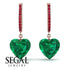 Heart Emerald Earrings - Noelle No. 50