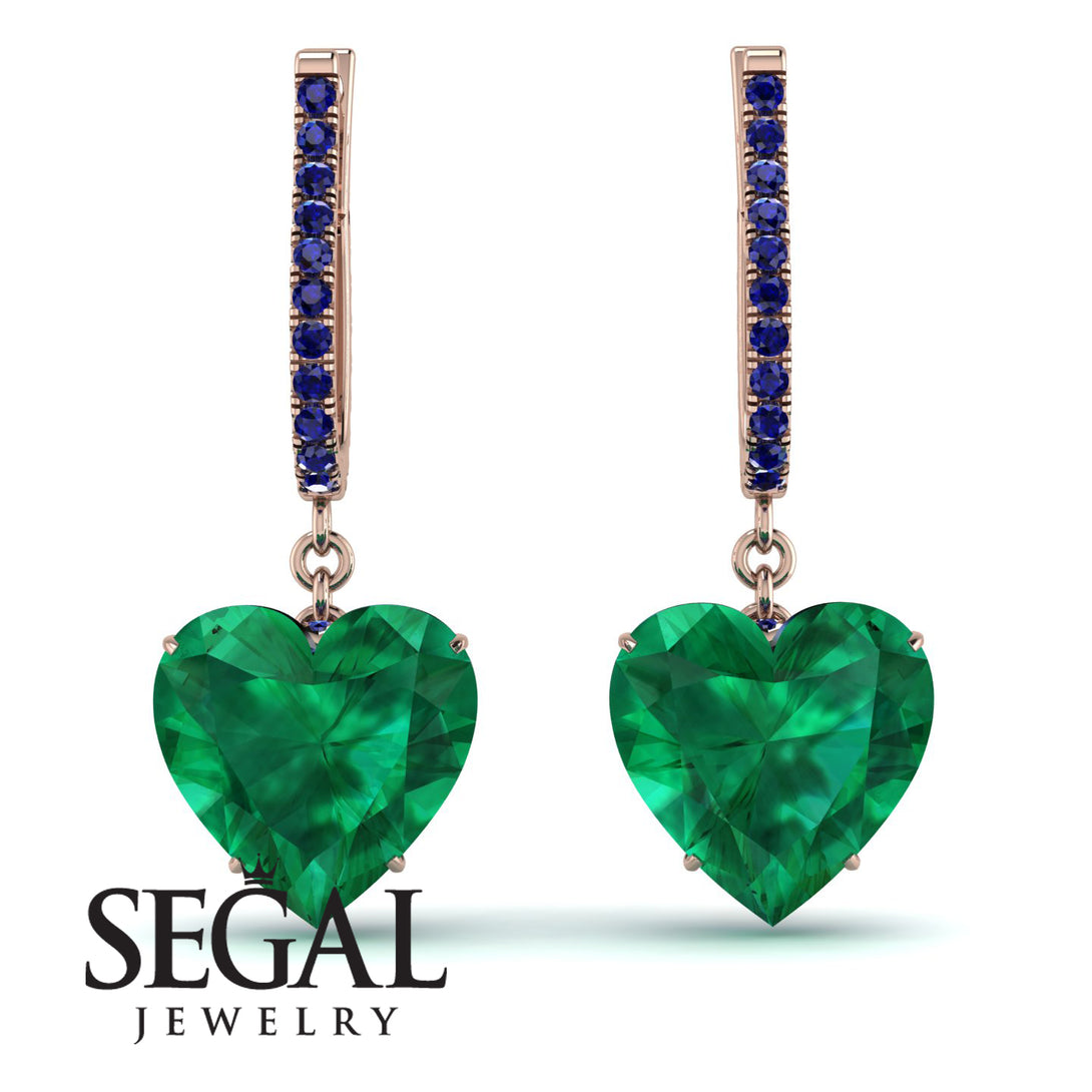 Heart Emerald Earrings - Noelle No. 65