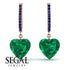 Heart Emerald Earrings - Noelle No. 65