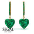 Heart Emerald Earrings - Noelle No. 19