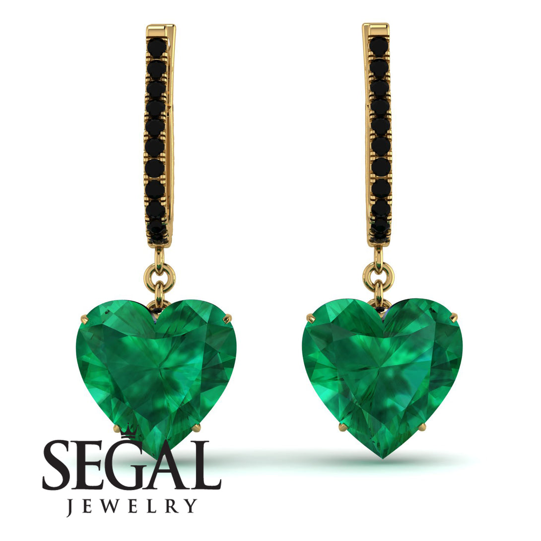 Heart Emerald Earrings - Noelle No. 34