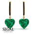 Heart Emerald Earrings - Noelle No. 34
