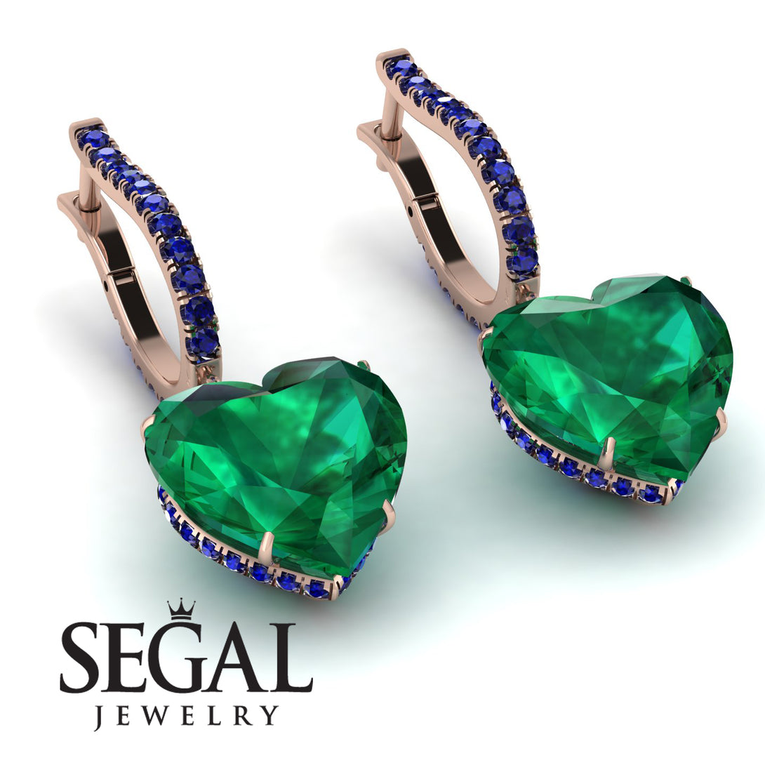 Heart Emerald Earrings - Noelle No. 65