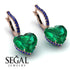 Heart Emerald Earrings - Noelle No. 65