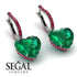 Heart Emerald Earrings - Noelle No. 51