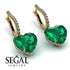 Heart Emerald Earrings - Noelle No. 4