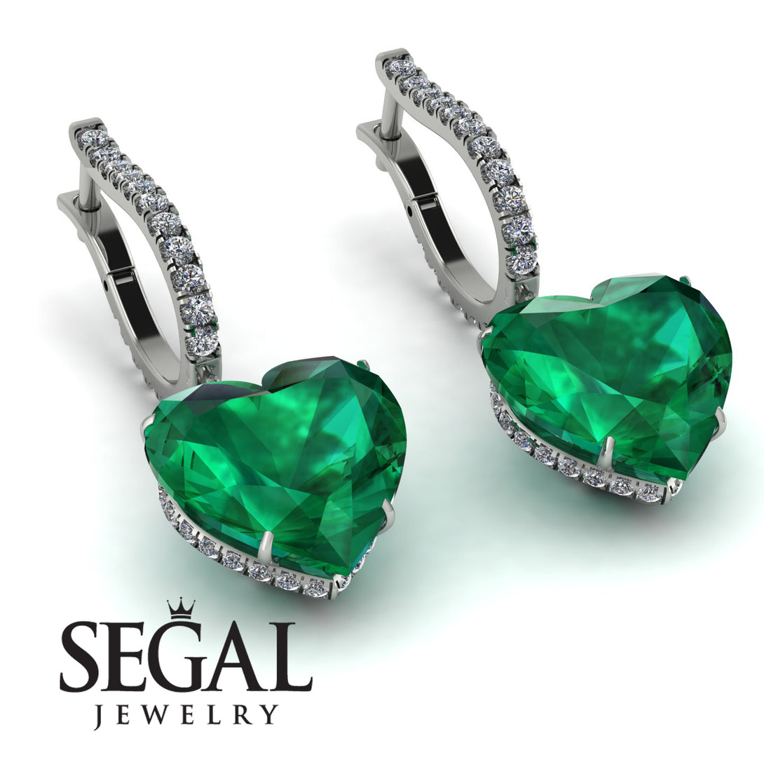 Heart Emerald Earrings - Noelle No. 6