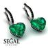 Heart Emerald Earrings - Noelle No. 36