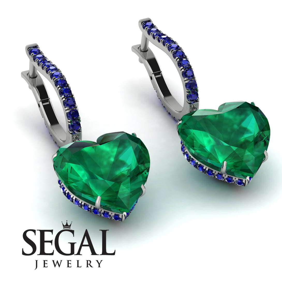 Heart Emerald Earrings - Noelle No. 66