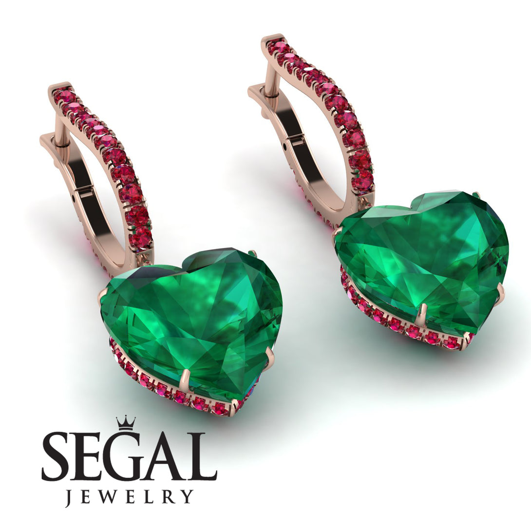 Heart Emerald Earrings - Noelle No. 50