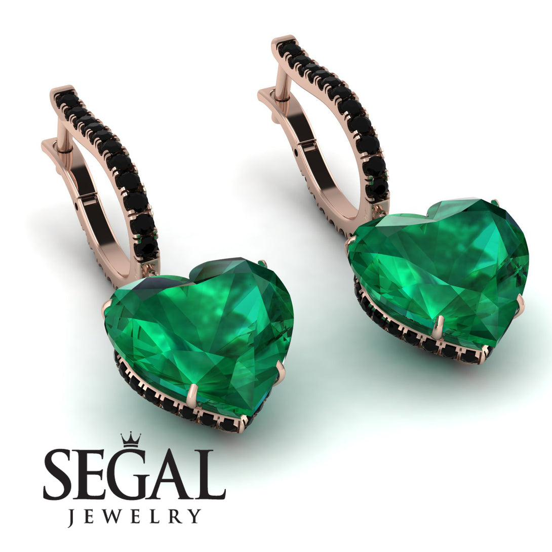 Heart Emerald Earrings - Noelle No. 35