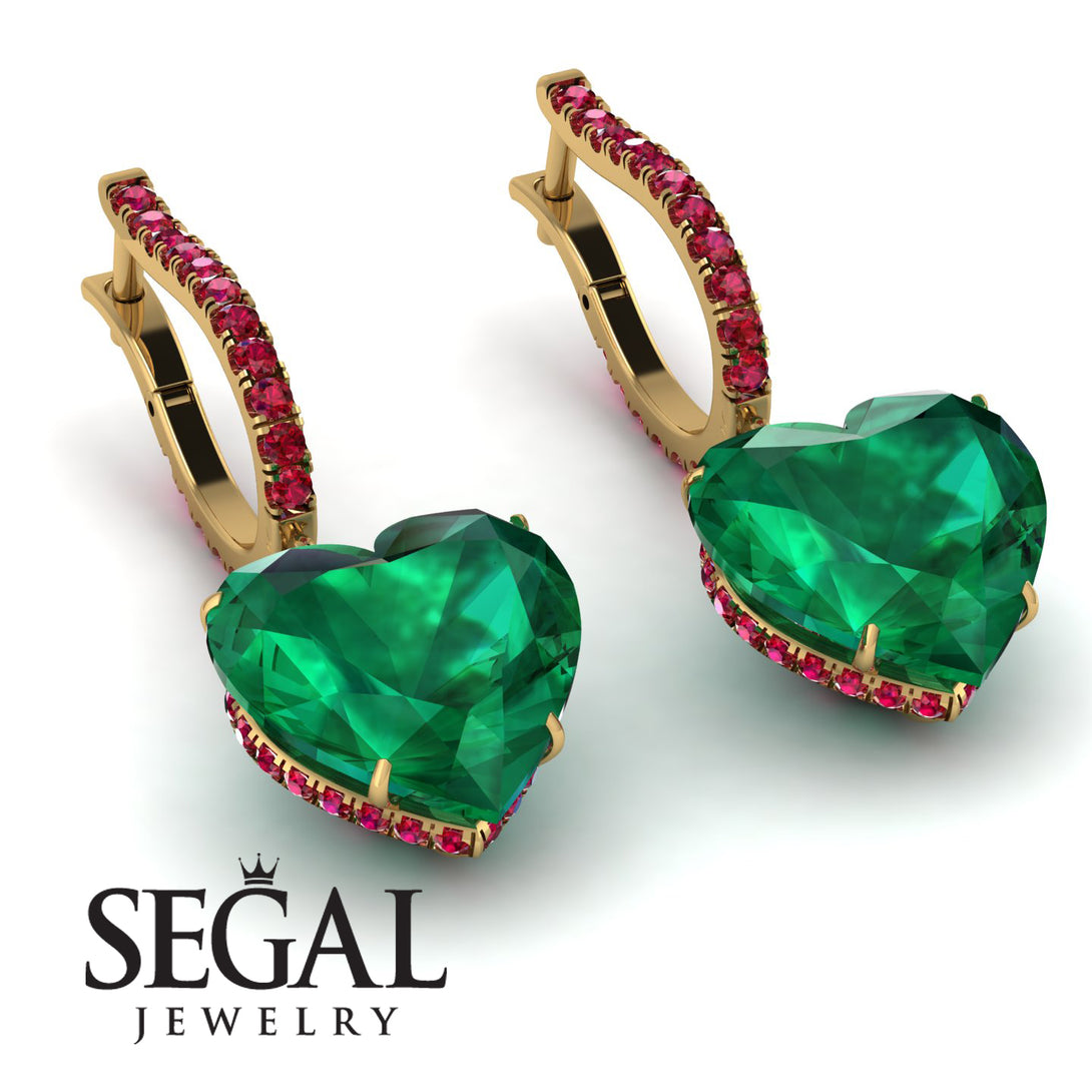Heart Emerald Earrings - Noelle No. 49