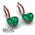 Heart Emerald Earrings - Noelle No. 50