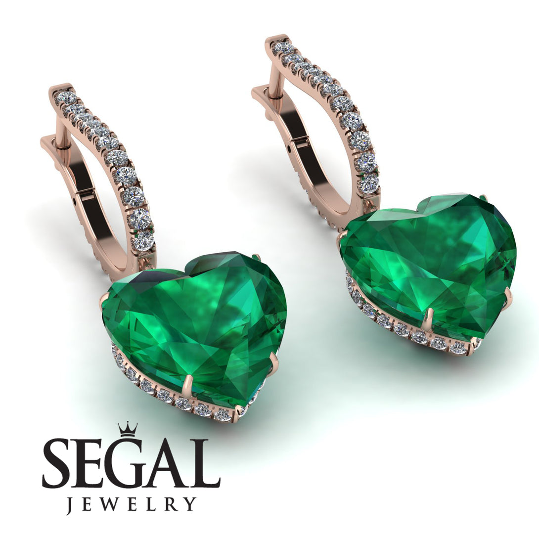 Heart Emerald Earrings - Noelle No. 5