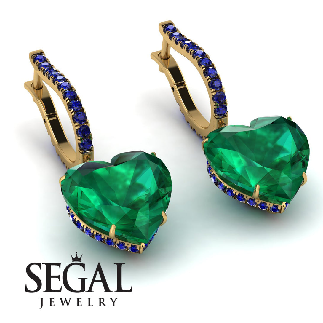 Heart Emerald Earrings - Noelle No. 64