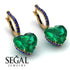 Heart Emerald Earrings - Noelle No. 64