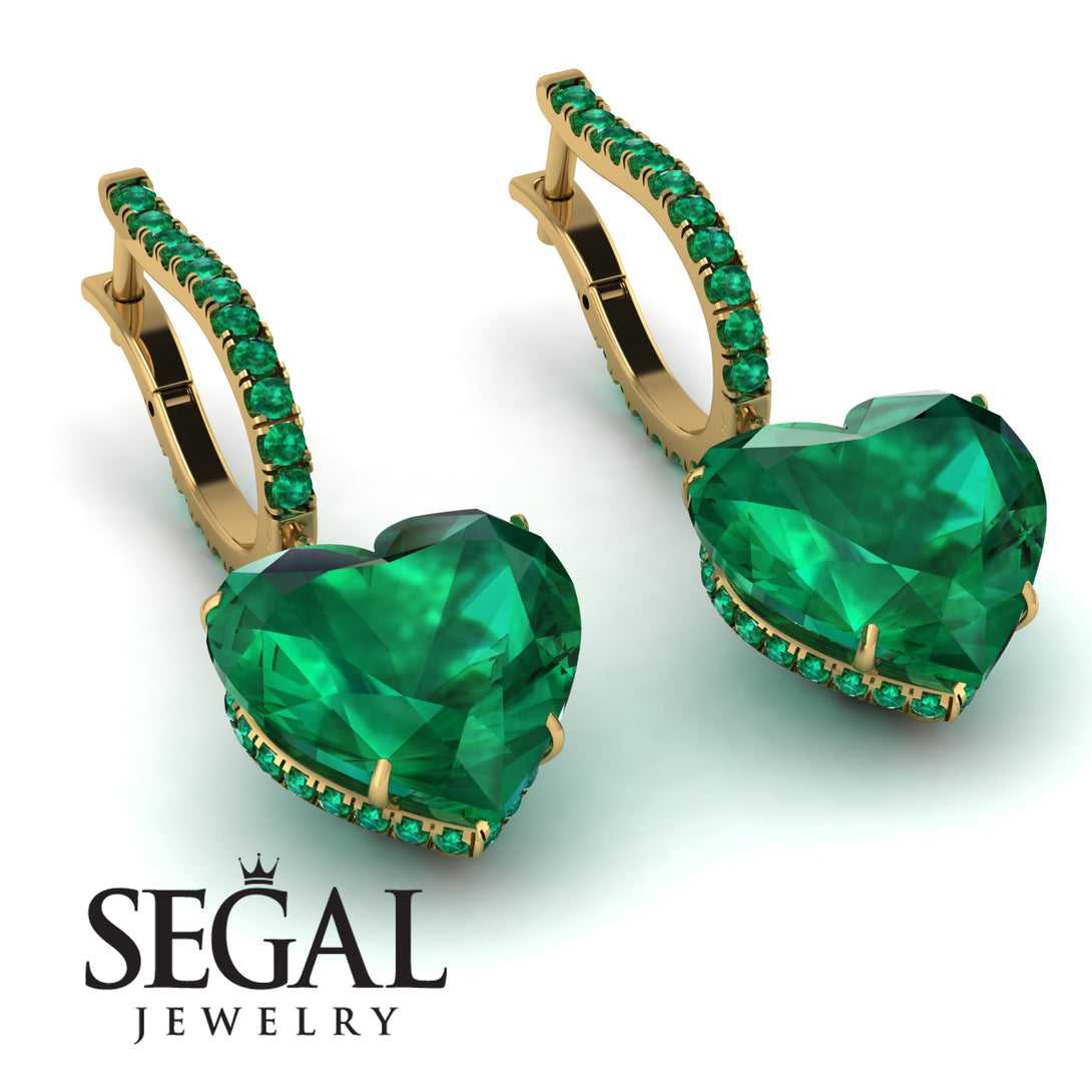 Heart Emerald Earrings - Noelle No. 19