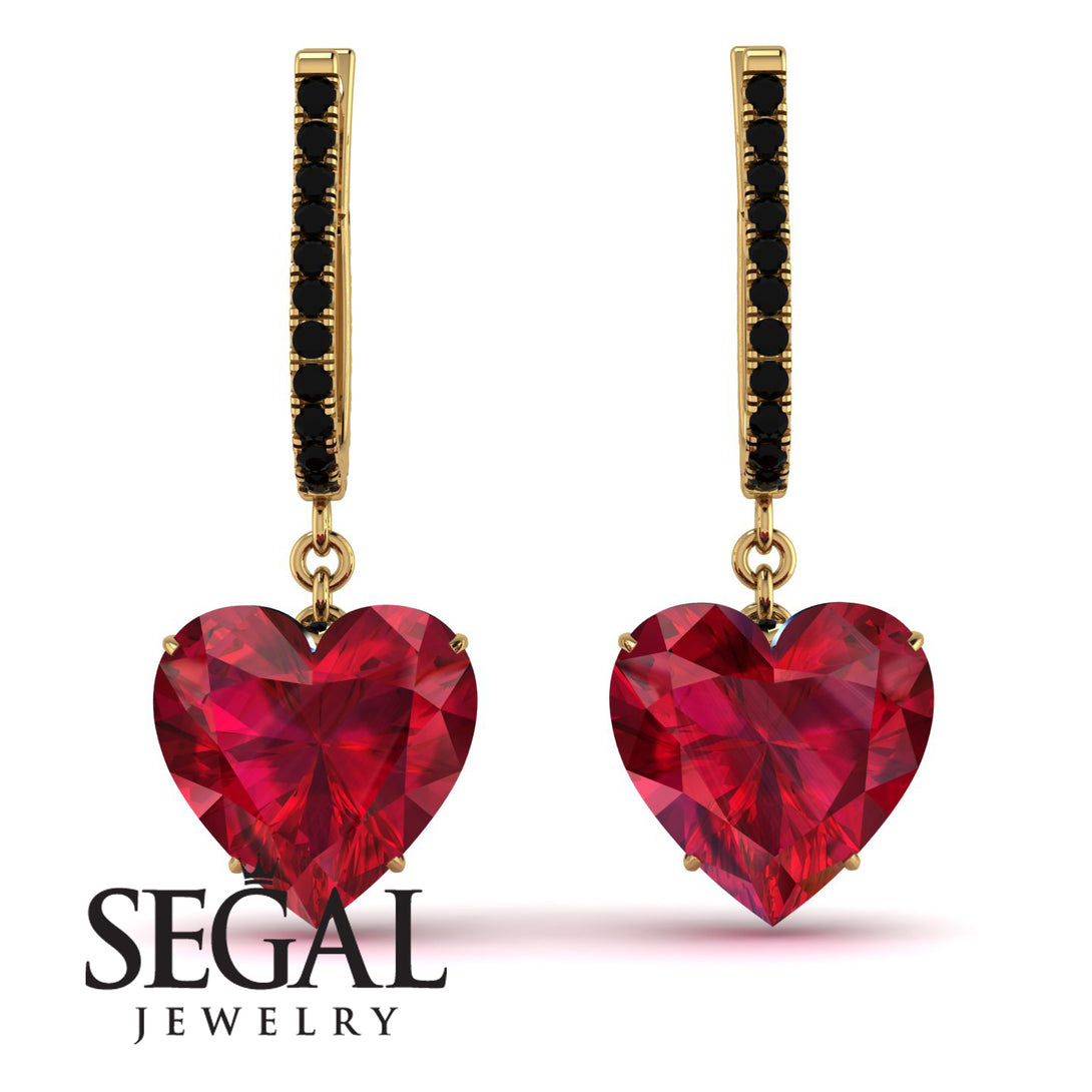Heart Ruby Earrings - Noelle No. 40