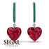 Heart Ruby Earrings - Noelle No. 27
