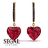 Heart Ruby Earrings - Noelle No. 70