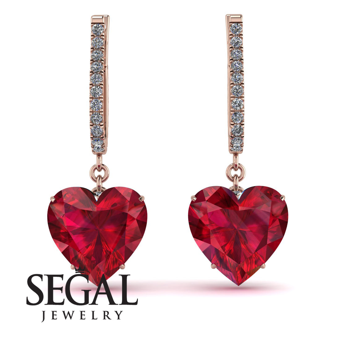 Heart Ruby Earrings - Noelle No. 11