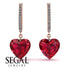 Heart Ruby Earrings - Noelle No. 11