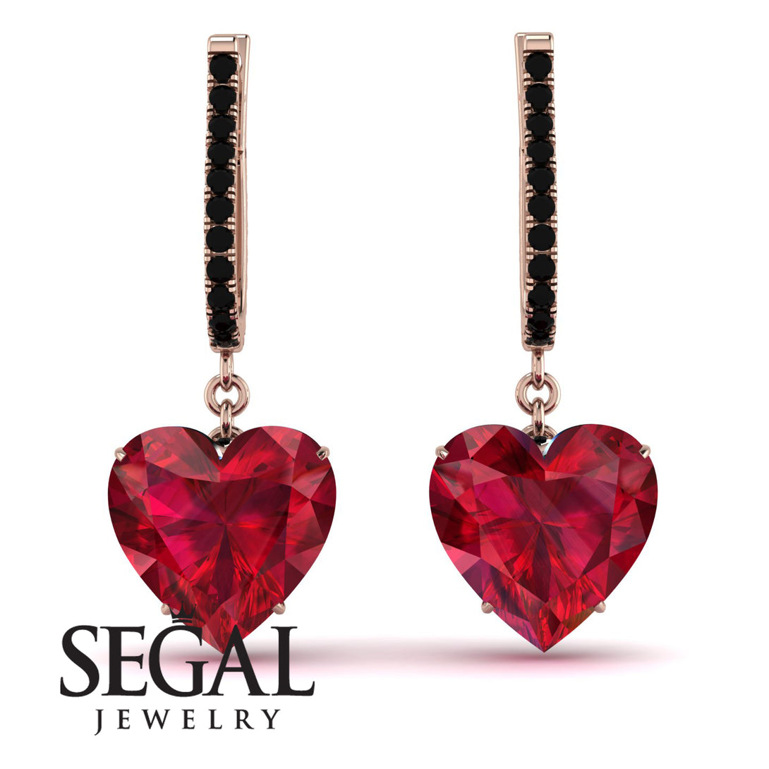 Heart Ruby Earrings - Noelle No. 41